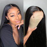 Cardi B Style Natural Black Straight 4*4 Closure Lace Wig 150% Density